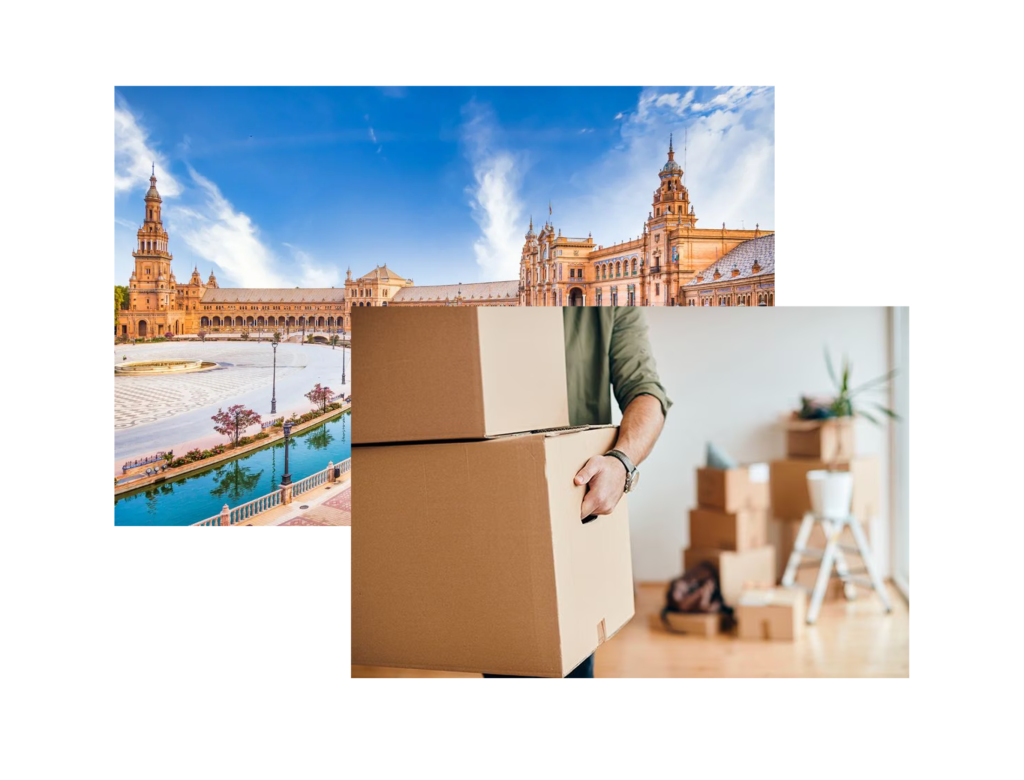 Foto de caja de mudanza Málaga - Sevilla